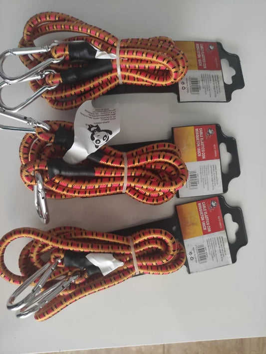 Pack 4 elastic cables with carabiners 180cm