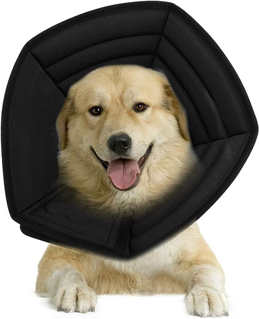 Pet Cone Elizabethan Collar Recovery Collar for Dogs-BLACK COLOR- PETCUTE